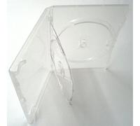 Vision Media Custodia Tripla per DVD/CD/Blu Ray Trasparente con Spina 14mm (10 Custodie)
