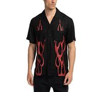 Vision of Super Flames Camicia Maniche Corte Uomo Black - Red L