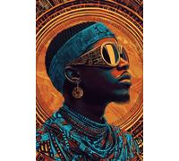 Visionary Vibes: Reflections of Power & Presence: A vibrant 6x9 notebook blending Afro-futuristic energy with cultural depth