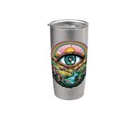 Visione degli occhi Groovy Hippie Portale Consapevolezza Sognante Bicchiere termico in acciaio inox doppia parete