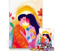 Visione Fauvista Vivace del Bacio Puzzle per Adolescenti 1000 Pezzi Stimola la Memoria Piacevole Tempo Libero Bordi Nitidi Sorpresa di Natale (50x75cm)