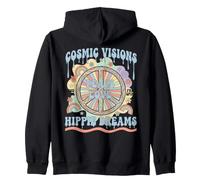 Visioni cosmiche Pace Amore Sogni Hippie Felpa con Cappuccio