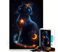 Visioni di un gatto cosmico Puzzle per adulti da 1000 pezzi Gioco di logica Taglio di precisione Bordi lisci Regalo perfetto per riunioni di famiglia (38x26cm)