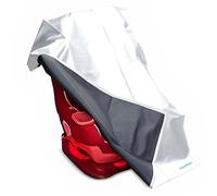 VisionKids Baby Car Seat Sun Shade Cover with Free Storage Bag Included | Infant Car Seat Heat Protector | UV Protection Cooler Cover | Keeps Toddler Seat Cool in Baby Car | Travel Accessories Silver