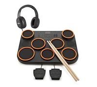 VISIONPAD-9 Batteria Elettronica Tamburo 7 Pad Mesh e Pedali Kick/Hi-Hat | Ideale per la Pratica a Domicilio, Pad Sensibili al Tocco, Pedali Kick e Hi-Hat, MIDI USB-C, Cuffie Incluse
