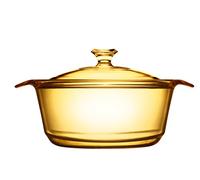 VISIONS Pyroceram-Pentola Coperchio in Vetro, Marrone, 2.8L Cookpot