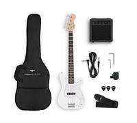 VISIONSTRING Basso elettrico 3/4 per principianti Kit di chitarre basse per bambini con amplificatore Bianco