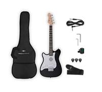 VISIONSTRING Mini chitarra elettrica per mancini con diffusore incorporato, nero