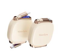 VisionSync 240W Cavo USB C Retrattile(1m,2pezzi),Cavo di Ricarica Rapida PD3.2 USB C a USB C con slot magnetico per Viaggi,5 Lunghezze Preimpostate per iPhone 17/16/15,Galaxy S25/24,Beige