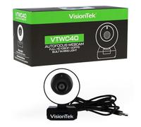 VisionTek VTWC40 Premium Autofocus Full HD 1080P 60FPS Webcam, Chromebook, Videocamera Computer, Microfoni Digitali, Copertura Privacy, Angolo di Visione 96 Gradi di Lavoro, Studio e Stream - 901442