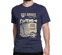 Visit Arrakis Dune T-Shirts for Men Science Fiction Novel Atreides Arrakis Harkonnen 100% Cotton Tee Shirt Short Sleeve T Shirts Black L