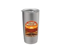 Visit Mile 20 Marathon Runner Hitting The Wall Retro Poster Bicchiere termico in acciaio inox doppia parete
