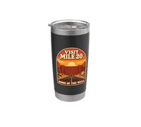 Visit Mile 20 Marathon Runner Hitting The Wall Retro Poster Bicchiere termico in acciaio inox doppia parete