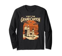 Visit The Grand Canyon Retro UFO & National Park Maglia a Manica