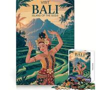 Visita Bali︰ Isola degli Dei Puzzle da 1000 pezzi per adolescenti Sharp Recall Serene Escape Uniform Cut Perfect Xmas (38x52cm)