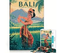 Visita Bali︰ Isola degli Dei Puzzle da 1000 pezzi per adolescenti Stimola la mente Divertimento Senza spazi vuoti Perfettamente incastrato Tempo libero avvincente per interni accoglienti (38x52cm)
