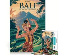 Visita Bali︰ Isola degli Dei Puzzle per Adolescenti 1000 Pezzi Gioco di Sviluppo Mentale Dimensioni Uniformi Pezzi Precisi Divertimento in Famiglia Attività Serale (38x52cm)