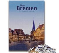 Visita Bremen Puzzle per adulti e ragazzi 1000 pezzi, sfida di intelligenza cerebrale, giocattoli avvincenti, regali di compleanno per età 14+ 1000 pezzi (50x75cm)