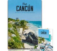 Visita Cancun Puzzle da 1000 pezzi per adolescenti, regali, aiuta il cervello ad allenarsi, giocattoli avvincenti per coltivare la pazienza, ottimo regalo, 38x26cm