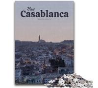 Visita Casablanca Puzzle da 1000 pezzi per adulti e adolescenti, aiuta il cervello a esercitare i giocattoli avvincenti per coltivare la pazienza Decorazione perfetta 1000 pezzi (50x75cm)