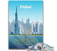 Visita Dubai, puzzle da 1000 pezzi per adulti e adolescenti, giocattolo educativo, divertenti giochi per famiglie, decorazione unica per la casa (50x75cm)