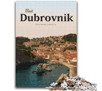 Visita Dubrovnik Puzzle per adulti 1000 pezzi Puzzle, giocattolo educativo Giochi divertenti per famiglie Decorazione unica per la casa 1000 pezzi (50x75cm)