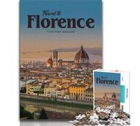 Visita Firenze Puzzle da 1000 pezzi per adulti, regalo, giocattolo educativo intellettuale decomprimente, regalo di compleanno, regali, arte murale 50x75cm