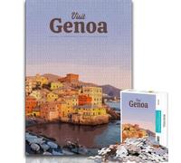 Visita Genova Puzzle da 1000 pezzi per adulti, regali, aiuta il cervello ad allenarsi, giocattoli avvincenti per coltivare la pazienza, ottimo regalo, 38x26cm