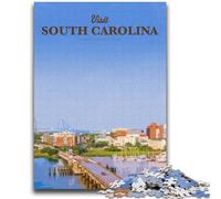 Visita i puzzle della Carolina del Sud per adolescenti Puzzle da 1000 pezzi, gioco educativo per famiglie adatto per la decorazione del desktop 2000 pezzi (70x100cm)