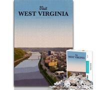 Visita i puzzle della Virginia Occidentale per adolescenti, puzzle da 1000 pezzi, giochi divertenti per famiglie, ideali come regalo per tutta la famiglia, 38x26cm