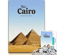 Visita il Cairo Puzzle per adolescenti Puzzle da 1000 pezzi, gioco stimolante, ideale come regalo per tutta la famiglia 38x26cm
