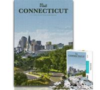 Visita il Connecticut Puzzle da 1000 pezzi per adolescenti, regali per sfide di gioco educativo, giocattoli unici per la casa e regali 75x50cm