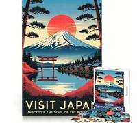 Visita il Giappone︰ Poster Paesaggio del Sole Nascente Puzzle da 1000 pezzi per adolescenti Allenamento della concentrazione Divertimento nel tempo libero Unisciti con cura Regalo adorabile (50x75cm)
