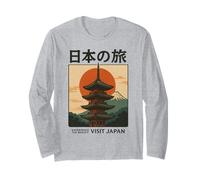Visita Il Giappone Vintage Sperimentare la Bellezza Poster Giapponese Maglia a Manica