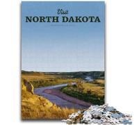 Visita il North Dakota Puzzle per adolescenti 1000 pezzi, giocattoli da gioco stimolanti, decorazioni da parete, regali unici per compleanno e Natale 1000 pezzi (26x38cm)