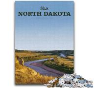 Visita il North Dakota Puzzle per adulti Puzzle da 1000 pezzi, giocattolo educativo intellettuale decomprimente Gioco educativo per compleanno, Natale 2000 pezzi (70x100cm)