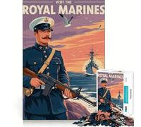 Visita il poster dei Royal Marines Puzzle da 1000 pezzi Allenamento mentale Divertente Componenti robusti e di facile taglio Un piacevole svago per interni accoglienti (38x52cm)
