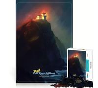Visita il puzzle del faro nella nebbia,1000 pezzi,divertente e stimolante per la mente,con componenti robusti e ben definiti Un passatempo avvincente per rilassarsi in casa (50x75cm)