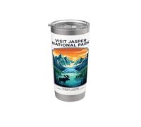 Visita Jasper National Park Alberta Canada Retro Moose Bicchiere termico in acciaio inox doppia parete