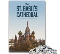Visita la Cattedrale di San Basilio, puzzle da 1000 pezzi per adolescenti, giochi educativi fai da te con poster abbinato e foglio di quiz per età 14+ 2000 pezzi (70x100cm)