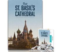 Visita la Cattedrale di San Basilio Puzzle per adolescenti 1000 pezzi, giocattolo educativo intellettuale decomprimente, regalo di compleanno, regali, arte murale 38x26cm