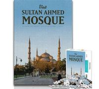 Visita la Moschea del Sultano Ahmed, puzzle da 1000 pezzi per adolescenti e adulti, giocattoli educativi ideali come regalo per tutta la famiglia, 50x75cm