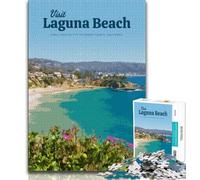 Visita Laguna Beach Puzzle per adulti da 1000 pezzi, difficili da completare ma divertenti e divertenti, decorazioni e regali unici per la casa 38x52cm