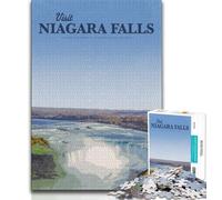 Visita le Cascate del Niagara Puzzle per adolescenti Puzzle da 1000 pezzi, gioco per famiglie antistress sfida difficile Ottimi regali e giocattoli 38x26cm