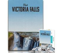 Visita le Cascate Vittoria Puzzle per adolescenti 1000 puzzle, ammazza il tempo durante le vacanze a casa Ogni pezzo è unico - Gioco divertente e stimolante per tutta la famiglia 50x75cm