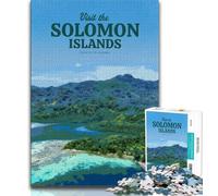 Visita le Isole Salomone Puzzle per adolescenti 1000 pezzi, giochi educativi Decorazione murale Regali unici per compleanno e Natale 38x26cm