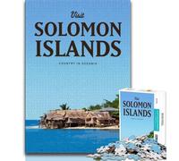 Visita le Isole Salomone Puzzle per adolescenti da 1000 pezzi, difficile da completare ma divertente e umoristico regalo di compleanno, regali, arte murale 50x75cm