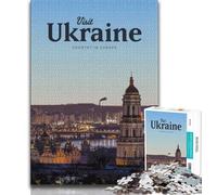 Visita l'Ucraina Puzzle per adolescenti 1000 puzzle, ammazza il tempo durante le vacanze a casa Ogni pezzo è unico - Gioco divertente e stimolante per tutta la famiglia 38x26cm