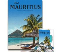 Visita Mauritius Puzzle per adulti 1000 puzzle, difficili da completare ma divertenti e divertenti, decorazioni per la casa e regali unici 38x26cm