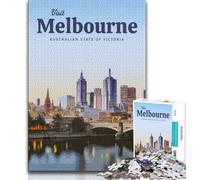 Visita Melbourne Puzzle da 1000 pezzi per adulti e adolescenti, gioco per famiglie antistress, sfida difficile, regali di Babbo Natale segreto, 38x26cm